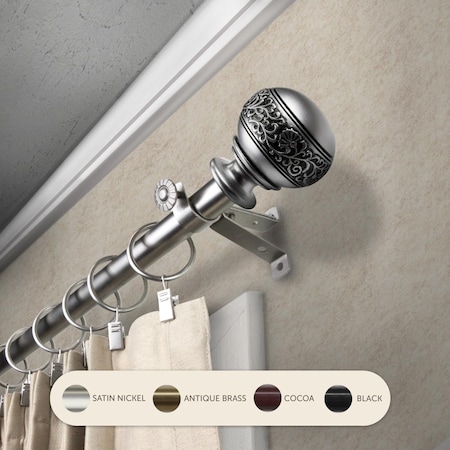 Kd 0.8125 in. Lucid Curtain Rod with 120 to 170 in. Extension, Satin Nickel KD3738944